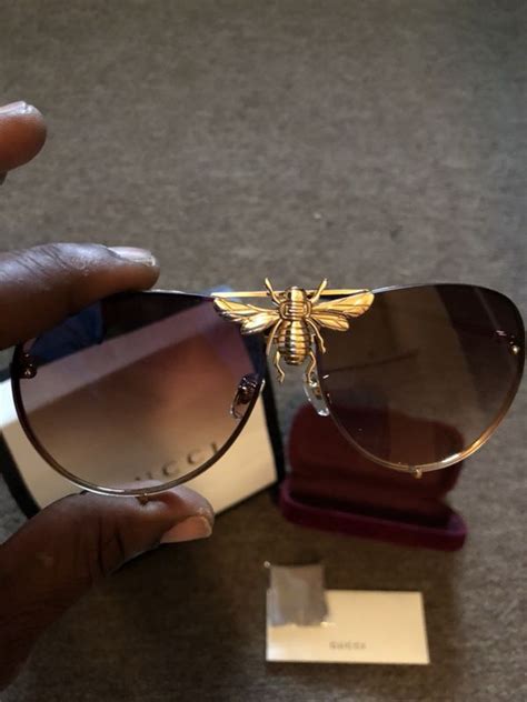 used gucci bee|Gucci glasses with bumble bee.